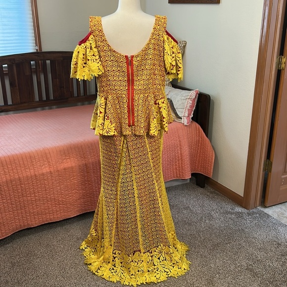 Vibrant African Ankara Style Lace Top & Skirt Set approximate size XL-XXL - Picture 8 of 17